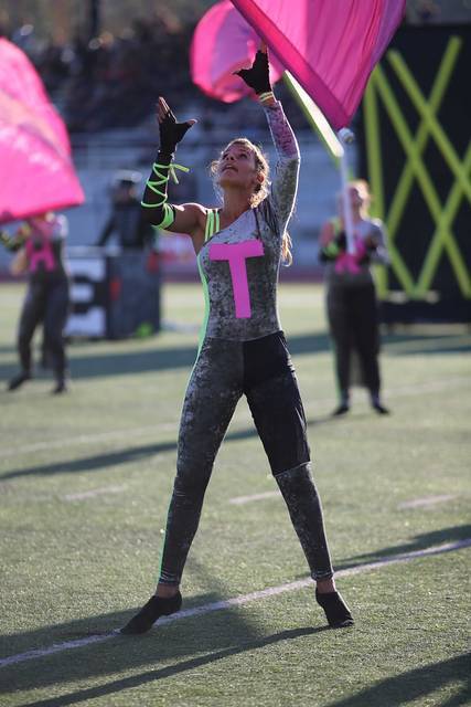 girl performing guard routine